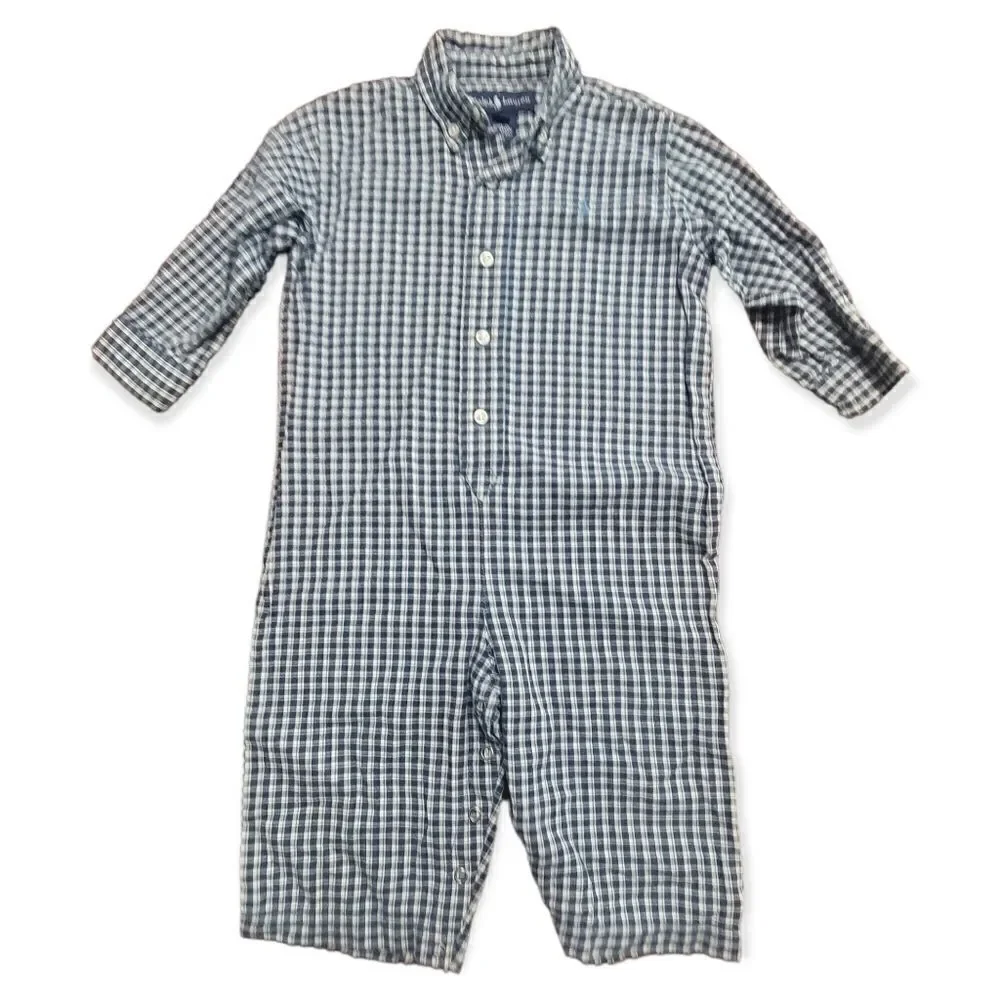 Ralph Lauren long sleeve plaid romper